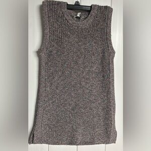 Sleeveless Ella Moss Knit Top in Gray and Brown